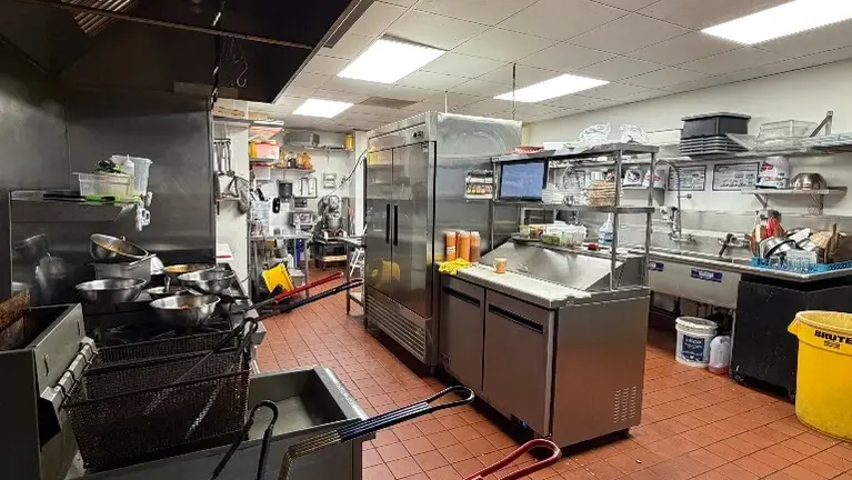 2 fryers, 10 burner stove, freezer, pizza station 2 fryers, 10 burner stove, freezer, pizza station