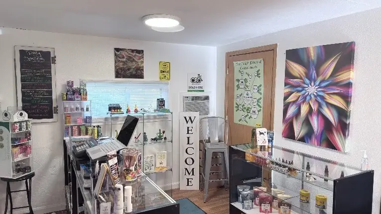 Wide floor view showing full layout, daily specials board