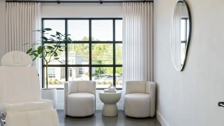 Spacious 12×16 treatment room with natural light and flexible layout