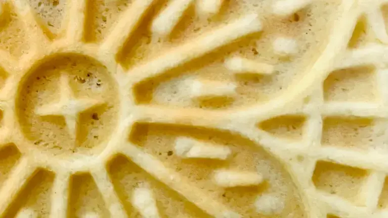 Lemon Pizzelle up close