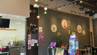 A boba tea shop (franchise) with a fully equipped kitchen