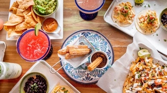 Festive beachside restaurant