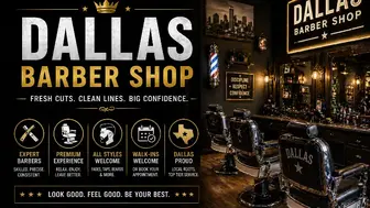 Turnkey Dallas Barbershop - 7 Chair Rentals, 4.8 Stars
