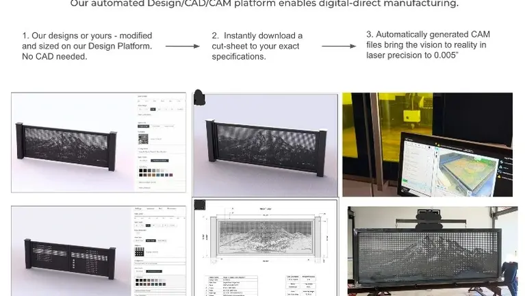 Proprietary Software configurator automates cut-sheets for specifiers and produces CAM manufacturing files Proprietary Software configurator automates cut-sheets for specifiers and produces CAM manufacturing files