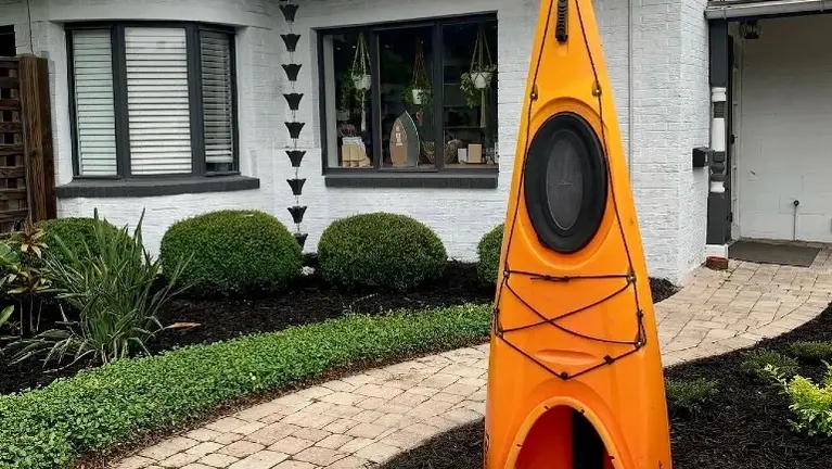 Storefront with kayak