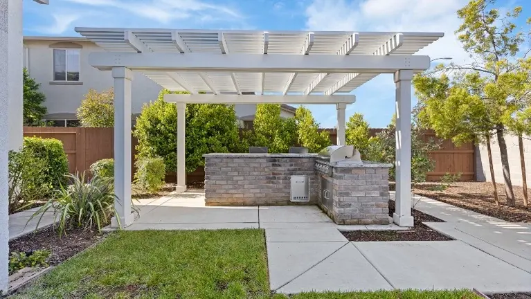 Outdoor BBQ island.