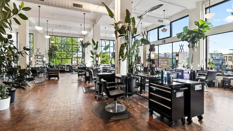 The salon floor
