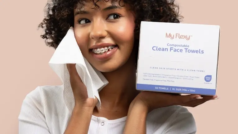 Compostable Face Towels are designed for daily use on even the most sensitive skin Compostable Face Towels are designed for daily use on even the most sensitive skin