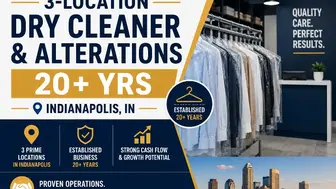 3-Location Dry Cleaner & Alterations 20+ Yrs, Indianapolis