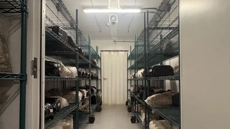 Three room container farm. All rooms climate controlled, including the fruiting chamber pictured here. Rated to grow 400 lbs. a week.