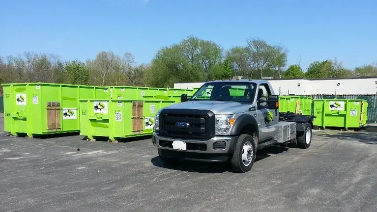 Truck & Bins in Yard Truck & Bins in Yard