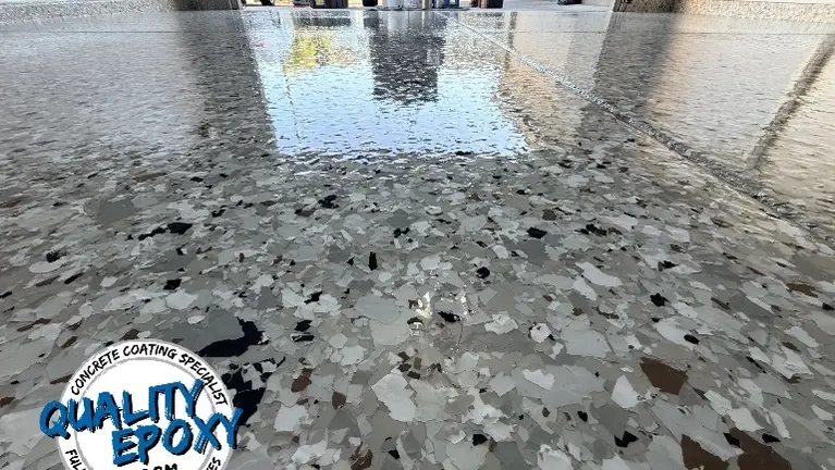 3-coat FULL polyaspartic 1” flakes 