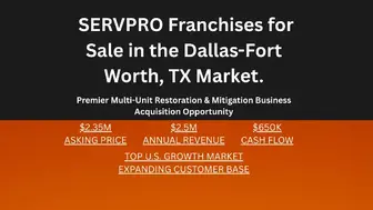 SERVPRO Franchises for Sale in the Dallas-Fort Worth, TX