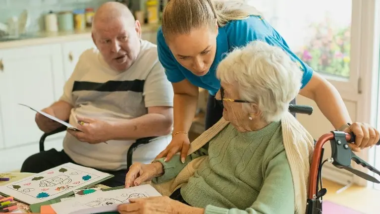 caregiver and clients