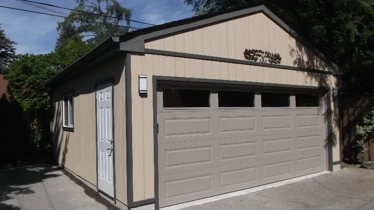 wood sided garage
