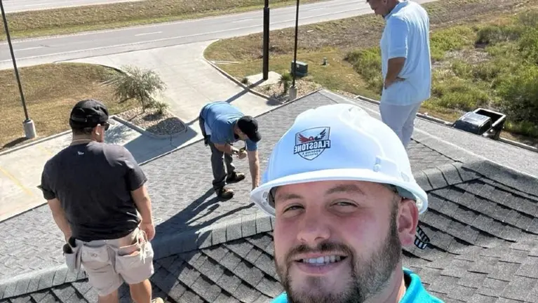 Reroofing in progress