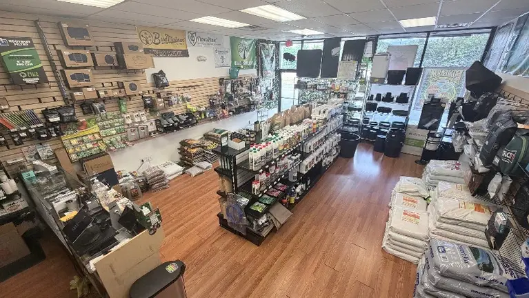 Main Sales Floor Featuring Nutrients, Soils, and Equipment