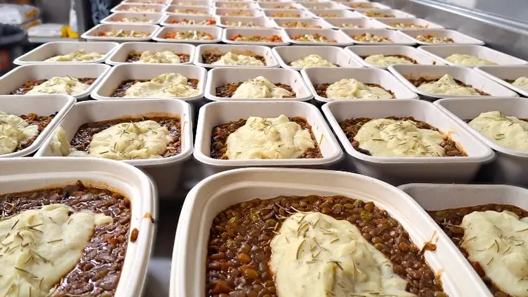 Lentil Shepherds pie with cauliflower mashed potato