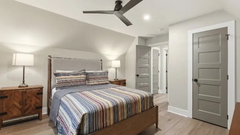 The third floor offers two comfortable bedrooms and a full bathroom, giving guests a quiet, private space to retreat to. The third floor offers two comfortable bedrooms and a full bathroom, giving guests a quiet, private space to retreat to.