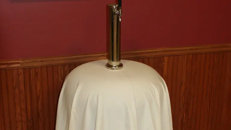 Keg A Tube with custom drape cover Keg A Tube with custom drape cover