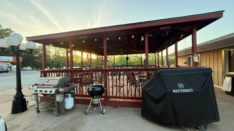 Pavilion and BBQ area Pavilion and BBQ area