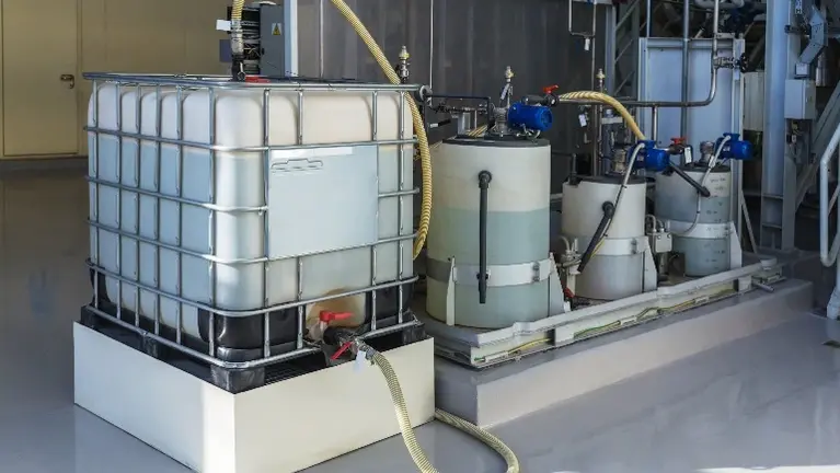 Mixing processing fluid system in power plant
