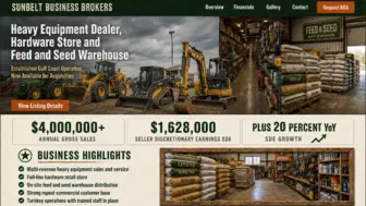 Heavy Equipment Retal Store, Hardware store+Feed&seed $1.6million SDE