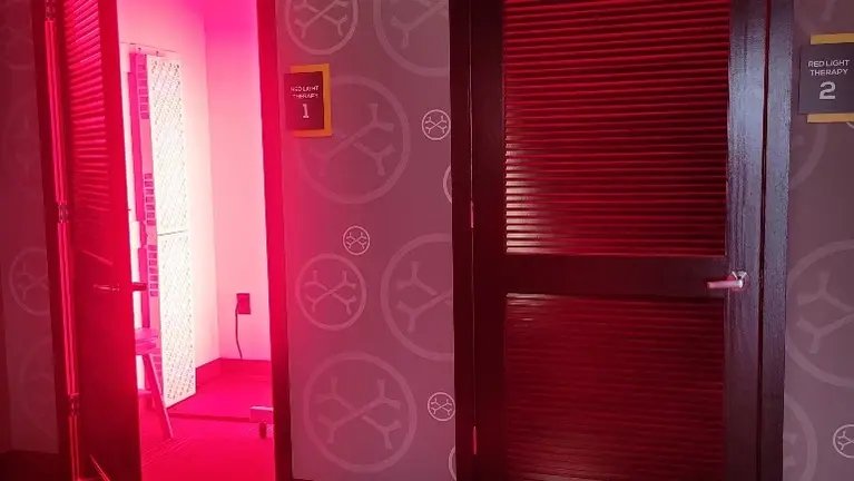 Private red light therapy rooms and equipment, owned outright and included in the sale.
