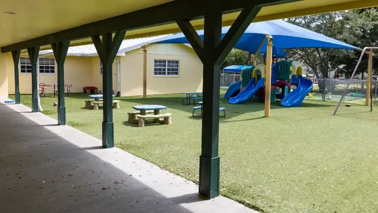 Patio and playground Patio and playground