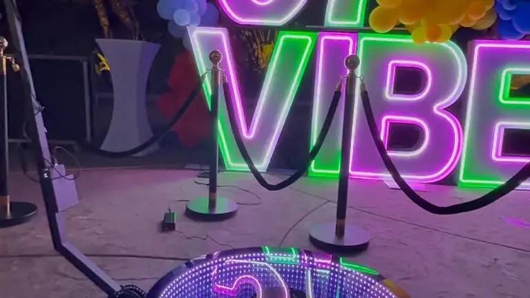 4’ multicolor LED marquee letters with 130+ color settings creating a vibrant, high-impact event display. 4’ multicolor LED marquee letters with 130+ color settings creating a vibrant, high-impact event display.