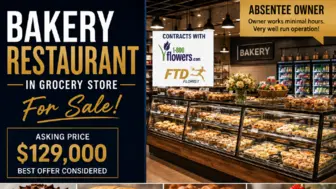Bakery/Restaurant In Grocery Store w/ 1800 Flower Contract For Sale!!