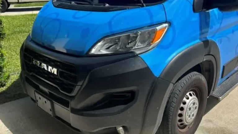 Front of van 