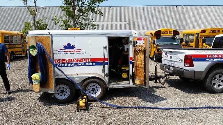 Spraying School Buses