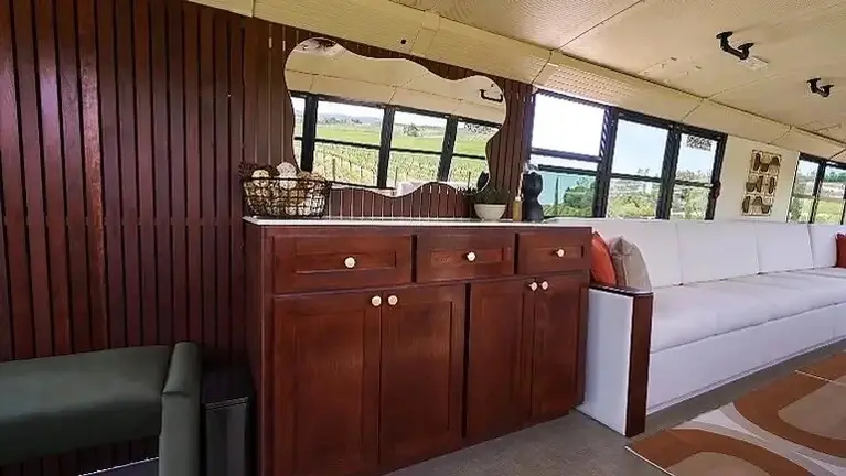 Built-in wood cabinetry and bar station Built-in wood cabinetry and bar station