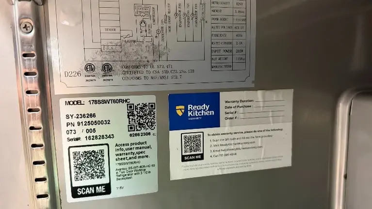 Specs for Fridge 