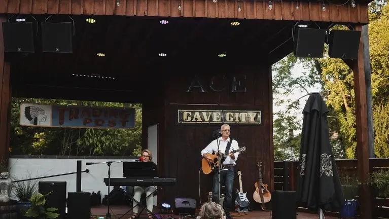 Outside stage in the courtyard