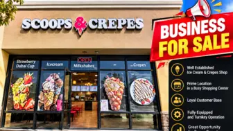 Ice Cream and Crepes store For Sale